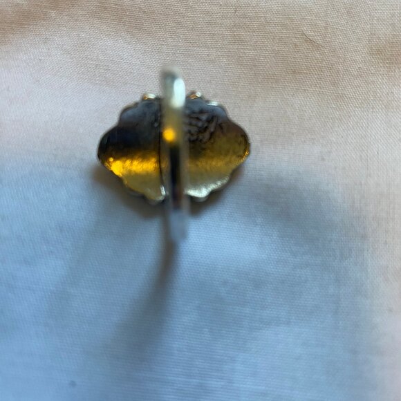 Native American Sterling Silver W/ 3 Turquoise Gemstones Ring Size 6 For Women - Picture 5 of 7